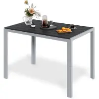 StarTech.com Outdoor Esstisch 110x70x73 cm - Gartentisch Aluminium - 7-lattige Tischplatte G - Rechteckig - Für 6 Personen - Modernes Design