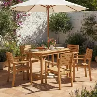 Merkloos Gartentisch aus Kiefernholz mit Schirmloch