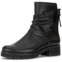 Gabor Stiefelette , Damen, Gr. 38, schwarz, Nappaleder, unifarben, Schuhe Stiefelette, Blockabsatz, Businessboots mit Zierreißverschluss außen, G-Weite