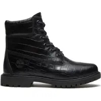 Timberland Womens 6 Inch Lace UP Boot blk full grain 11 Wide Fit