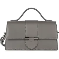 Merkloos Lange Ledertasche mit Grafischer Klappe