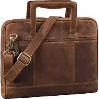 Merkloos Leder Schultertasche für 14 Zoll Laptop