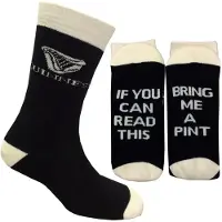 Merkloos Herren Socken mit Guinness Design, Einheitsgröße, Schwarz