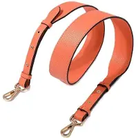 Merkloos Verstellbarer Handtaschen-Schulterriemen - Leder, 106-110 cm, Orange
