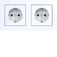 Hager WAS2123WG Steckdose SCHUKO 2fach mit Rahmen, verdrahtet, Steckklemmen, A.1, lichtweiß gl