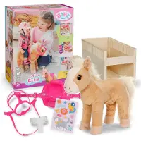 Zapf Plüschfigur BABY BORN "Mein Pferd Cutie mit Box", natur, Plüschfiguren, KinderB:15cm H:38cm T:34cm, Plüschfigur, B:15cm H:38cm T:34cm