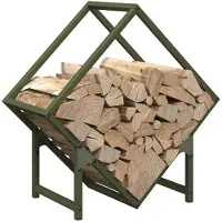 vidaXL Brennholzregal Olivgrün 50x25x50 cm Kaltgewalzter Stahl