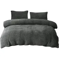 Generisch Bettwäsche Set – Doppelbett – gemütlich – anthrazit