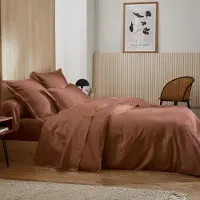 Merkloos Bettwäsche Set 280 x 240 cm 100% Baumwolle Braun