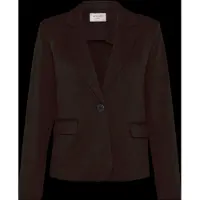 Free Quent Jackenblazer "FQNANNI-JACKET", Damen, Gr. M, mole, Web, Obermaterial: 73% Polyester, 24% Viskose, 3% Elasthan, tailliert hüftbedeckend, tiefer V-Ausschnitt, Blazer Jackenblazer, mit Viskose