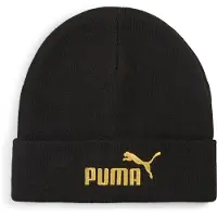 Puma Beanie "ESS GOLD NO1 LOGO MID CROWN BEANIE", Herren, schwarz (schwarz), Polyacryl, unifarben, Mützen Beanie, sportlicher Stil, für Freizeitaktivitäten