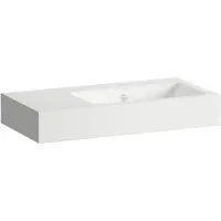 Laufen CLASSICS Waschtisch, rechteckig, Ablage links, 1 Hahnloch, mit Überlauf, 800x405x135mm, weiß glänzend, H510CL50001041