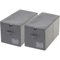 Merkloos Aufbewahrungskorb Große Kapazität - Faltbar - Staubdicht - Waschbar - Mit Reißverschluss - 56x32x33 cm - Aufbewahrungsbox