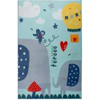 Obsession Kinderteppich "Magic Kids ML 105", grau, B:160cm H:8mm L:230cm, Polyester, Teppiche, Kinderteppich, niedliches Elefanten Motiv, waschbar, Kinderzimmer