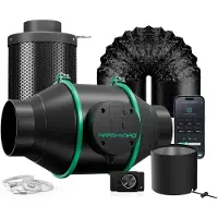 StarTech.com iFresh - Lüftungsset für Growzelte - Rohrventilator 15,24 cm - 3000 U/min - 12 V - Drehzahlregler - 7,62 m Abluftkanal - Aktivkohlefilter