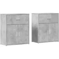 vidaXL Sideboards 2 Stk. Betongrau 60x31x70 cm Holzwerkstoff