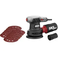 Skil Exzenterschleifer 280 W 125 mm mit XL-Staubbeutel und 10 Schleifscheiben 7422 AA