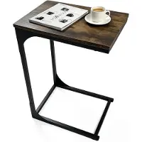 StarTech.com C-förmiger Beistelltisch - Sofatisch - 40 x 30 cm - 62 cm hoch - Metallgestell - Verstellbare Füße - Pulverbeschichtet - Schwarz