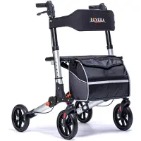 Merkloos Doppelt faltbarer Rollator, leicht und stilvoll mit r Rollator Tasche