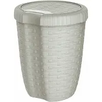 Mondex Eimer mit Deckel 27l. ø34x47cm Farbe Creme Imitation Weide/Rattan