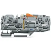 Wago 2006-1671/1000-849 Erdleiter-Trennklemme,mit Prüfmöglichkeit,mit Trennmesserhalter, orange,grau 200616711000849 - 12 Stück