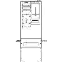 Hager ZAS175HH1 Zähleranschlusssäule 175, universZ, 1 Zählerplatz, 3-Punkt, 5-polig