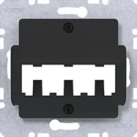 Hager WAF2162BM Zentralplatte für 3 MINI-COM Module, A.x/C.x, nachtschwarz matt