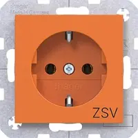 Hager WAS1132AP Steckdose SCHUKO mit Aufdruck “ZSV“, Steckklemmen, A.x/C.x, orange glänzend