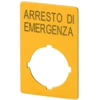 Eaton 121370 Schild, NOT-HALT, H x B = 50 x 33 mm, gelb, Arresto di emergenza M22-XZK1-I99 - 10 Stück
