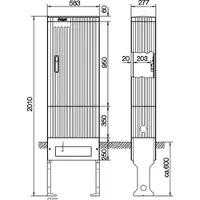 Hager ZAK205A Kabelverteilersäule, ZAS, Baureihe 205, mit Sammelschienensystem, 4 x E-Cu