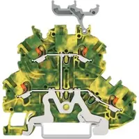 Wago 2200-2237 Doppelstockklemme,Schutzleiter-/Durchgangsklemme,mit Drücker,grün-gelb 22002237 - 50 Stück
