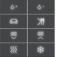 Hager WAK7218BM Aufsatz für Tasts. KNX Secure, 8fach, hintergrundbel., A.x/C.x, n.schwarz matt