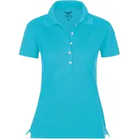 Trigema Damen Poloshirt mit Langer Knopfleiste Azur S