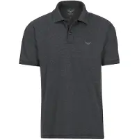 Trigema Poloshirt "Poloshirt DELUXE Piqué", Herren, Gr. XXL, grau (anthrazit, melange), Piqué, 100% Baumwolle, Basic, lang, ohne Ausschnitt, Shirts Poloshirt