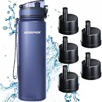 AQUAPHOR CITY Filterflasche 800 ml Marineblau + 5 Filterkartuschen