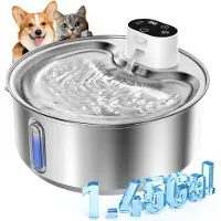 Sonstiges Trinkbrunnen für Hunde & Katzen 5,5 L Edelstahl Kabellos 5000mAh Akku Bewegungsmelder Leise Weiß + 1 Filter
