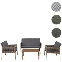 Mendler Garten-Garnitur HWC-Q12, Gartenlounge Lounge-Set Sitzgruppe Sofa, Polyrattan Olefin (210 g/m²) dunkelgrau