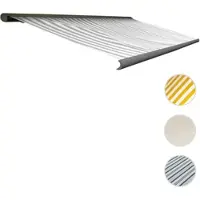 Mendler Elektrische Kassettenmarkise T122, Markise Vollkassette 4x3m Acryl Grau/Weiß, Rahmen grau