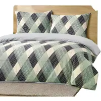 MARKIZETA HOME Bettwäsche, Satin-Bettwäsche, Hohe Qualität 200x220 Rivano Grau-grüne Geometrie