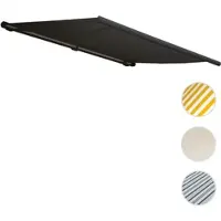 Mendler Elektrische Kassettenmarkise T123, Markise Vollkassette 4,5x3m Polyester anthrazit, Rahmen anthrazit