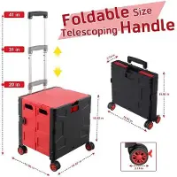 Unyqoos Ibenzoa Faltbarer Einkaufstrolley – multifunktionaler 4‑Rad-Trolley mit 360°-Lenkrädern, Teleskopgriff, Polypropylen-Koffer, Gummiräder, 110 lb Tragkraft