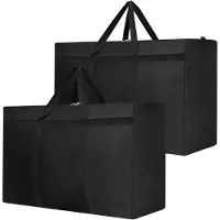 OCreon Paket mit 2 großen Aufbewahrungstaschen (90 Liter) – Oxford-Taschen für den Umzug, robust – Große Taschen mit Reißverschluss – Mit Tragegriffen – Reisekoffer – Camping