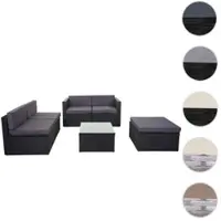 Mendler Poly-Rattan-Garnitur HWC-D24, Garten-/Lounge-Set Sofa anthrazit, Polster dunkelgrau