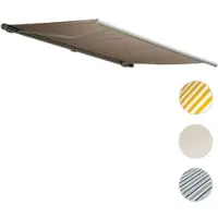 Mendler Elektrische Kassettenmarkise T123, Markise Vollkassette 4,5x3m Polyester Sand