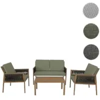 Mendler Garten-Garnitur HWC-Q12, Gartenlounge Lounge-Set Sitzgruppe Sofa, Polyrattan Olefin (210 g/m²) grün