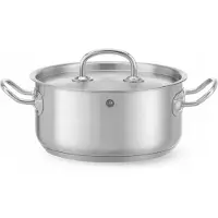Hendi Niedriger Topf mit Deckel Edelstahl Gastronomie 2,9L 20cm