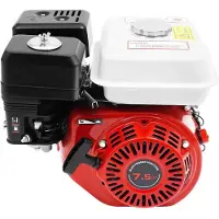 StarTech.com Benzinmotor - 4-Takt 212 cm³ OHV - Leistung 7,5 PS/3 kW - Luftgekühlt - Seilzugstart - Welle 20 mm - Drehzahl 3600 U/min - Rot