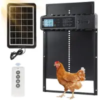 StarTech.com Automatische Hühnerklappe - Hühnerstalltür - Solarbetrieben - Zeitschaltuhr - Lichtsensor - Fernbedienung - Eisen - ES-Black