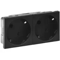 Legrand 079372L Mosaic 2xSchutzkontakt-Steckdose 45°, erhöhter Berührungsschutz Farbe: Schwarz