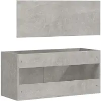 vidaXL Badschrank mit Spiegel Betongrau Holzwerkstoff